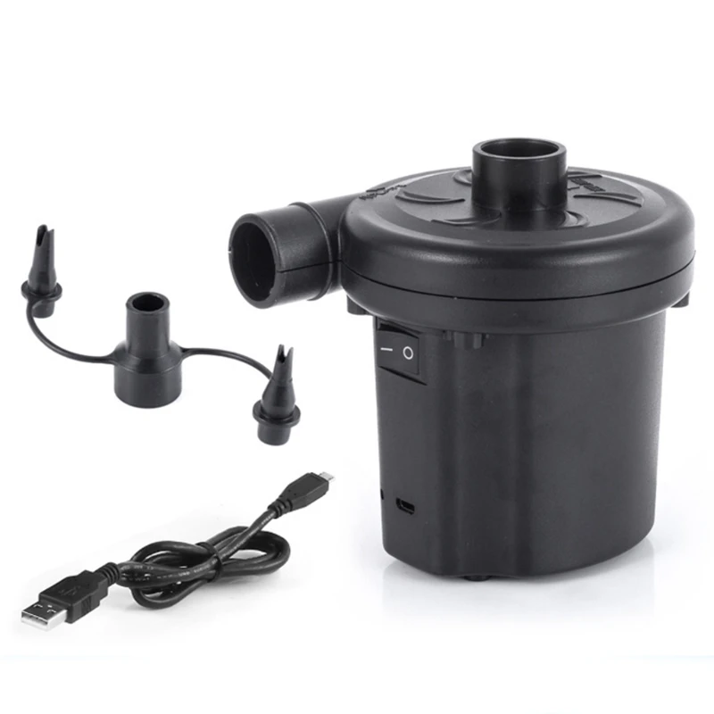 

Portable Ultra-quiet Rechargeable USB Electric Air Pump Quick Fill Inflator Charging with 3 Nozzles