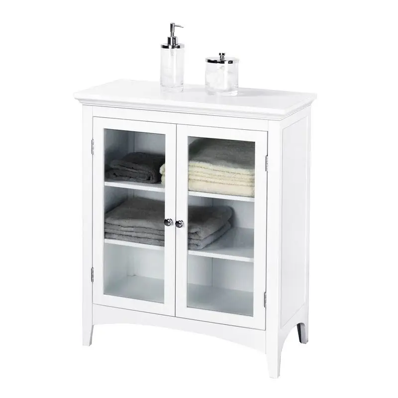 

Двухдверный напольный шкаф Madison Avenue в белом цвете-Элегантный шкаф для ванной комнаты