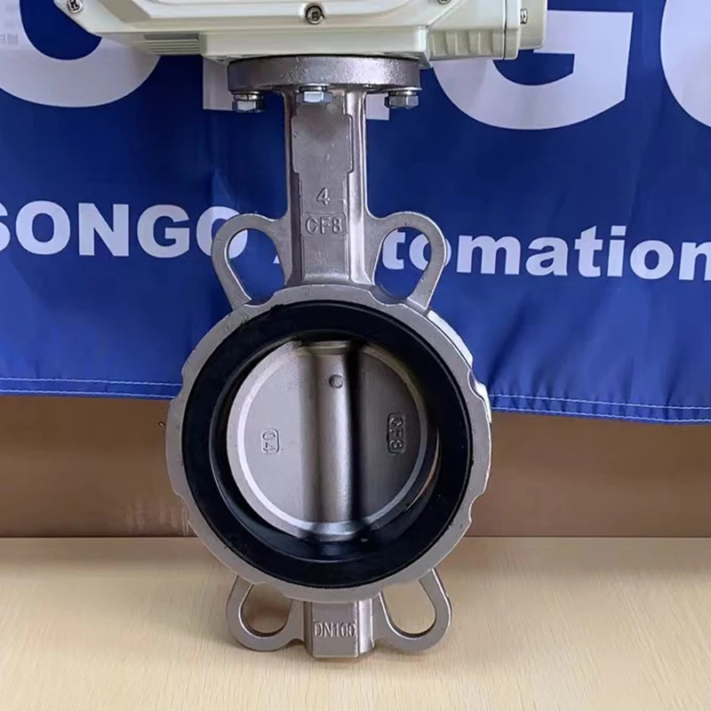 Тип ВКЛ./ВЫКЛ. DN100 4-дюймовый Электрический привод EPDM вафельный Нержавеющая сталь