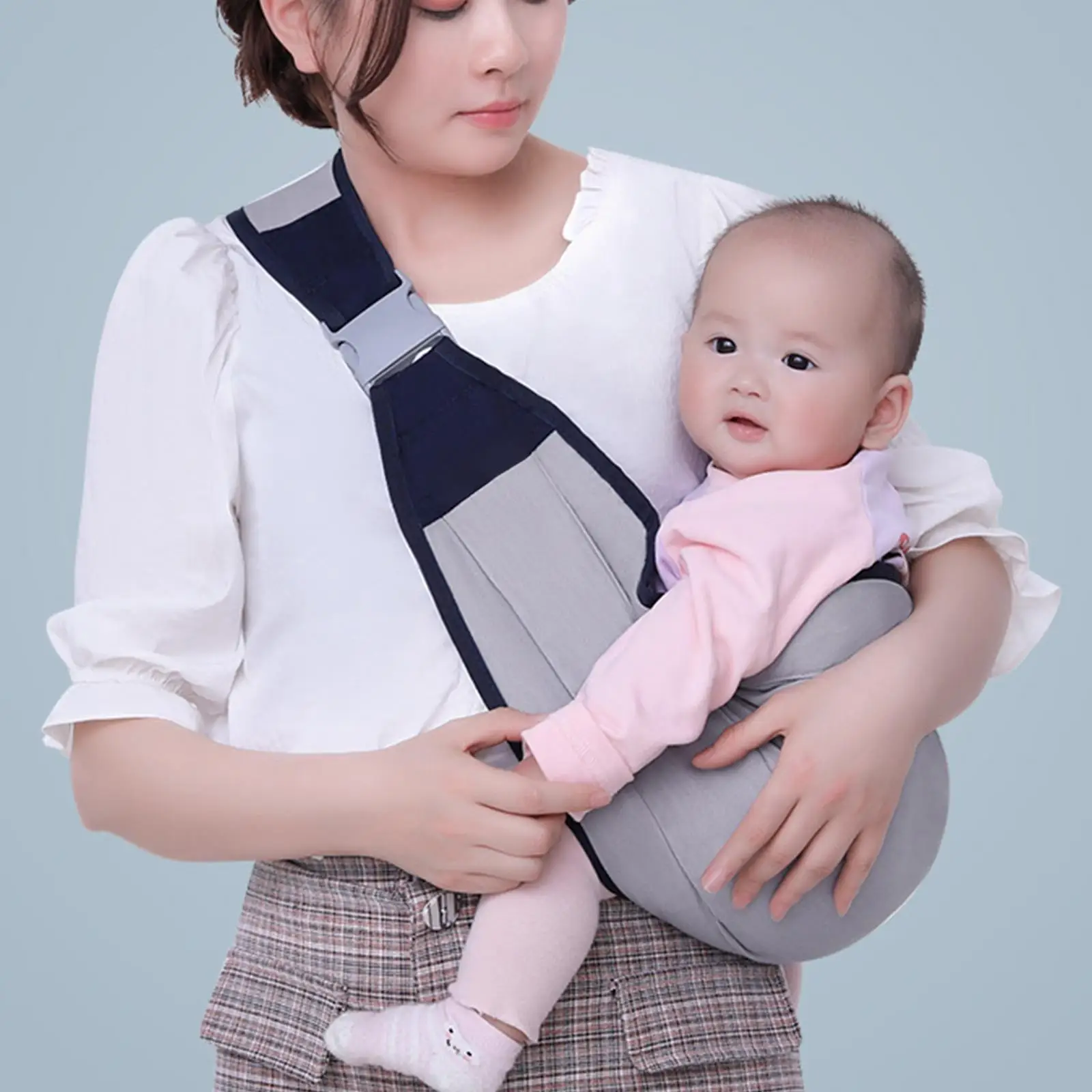 Baby Wrap Sling Dual Use Infant Nursing Cover Carrier Mesh Fabric Breastfeeding Carriers Comfortable Infant Kangaroo Bag