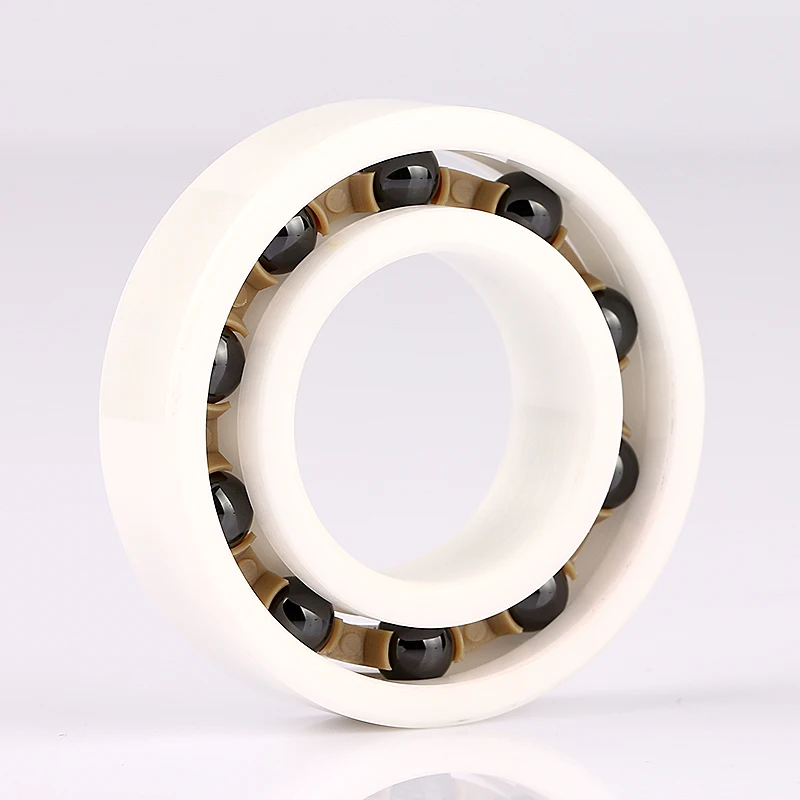 

Si3N4 balls ZrO2 rings with peek cage 6010 ceramic ball bearing
