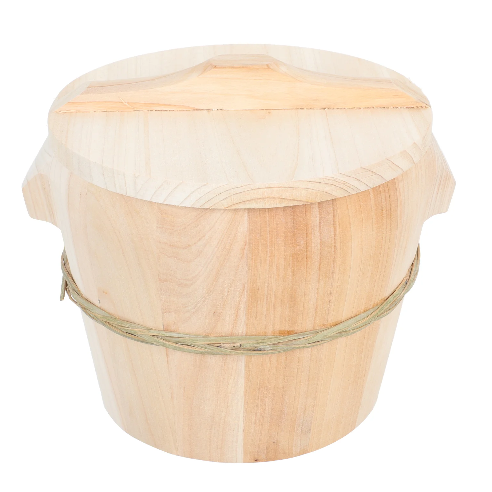 

Steamed Rice Barrel Bucket Restaurant Vegtable Steamer Wooden Kitchen Handmade Tableware Household Steaming Supply
