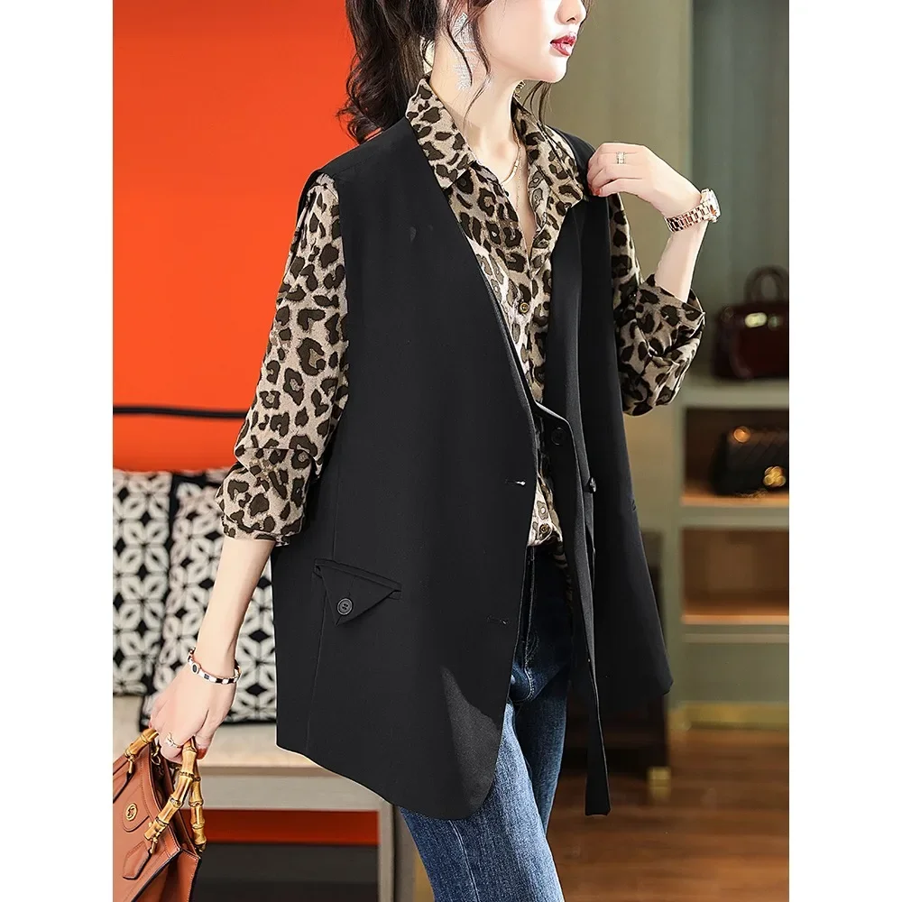 Женская Блузка С Леопардовым Принтом Повседневный Прямой Шифоновый Топ Легкая