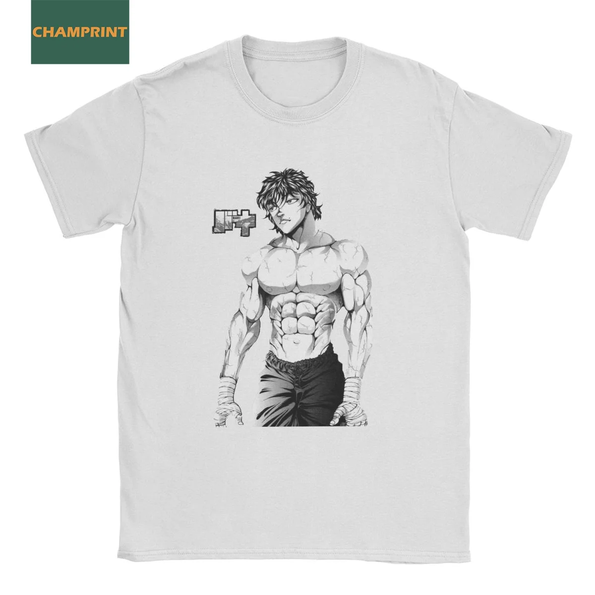 

Leisure Baki Hanma T-Shirts Men Crew Neck 100% Cotton T Shirt Anime Short Sleeve Tee Shirt Plus Size Tops
