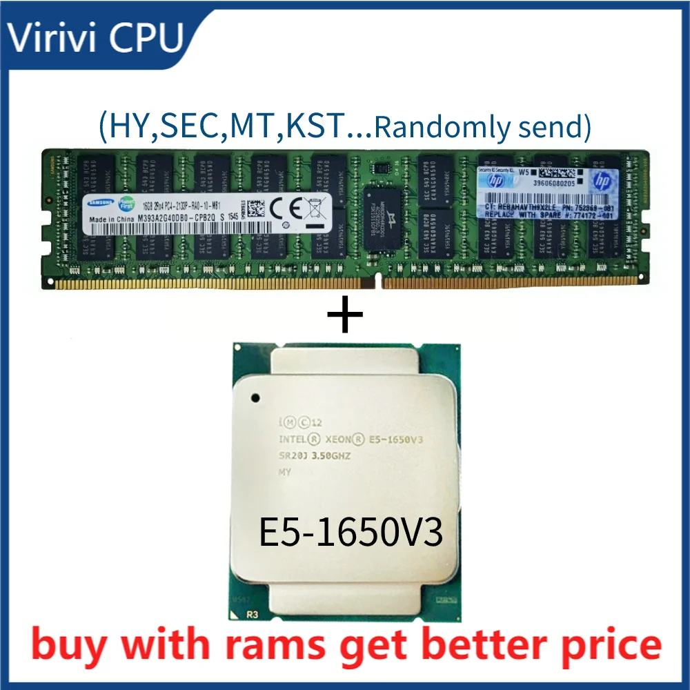 

Серверная оперативная Память DDR4 16G 2133 МГц с процессором E5 1650 V3 3,5 ГГц 6 ядер 6 потоков 15 Мб кэш LGA2011-3 ЦП процессор E5 1650V 3 ЦП