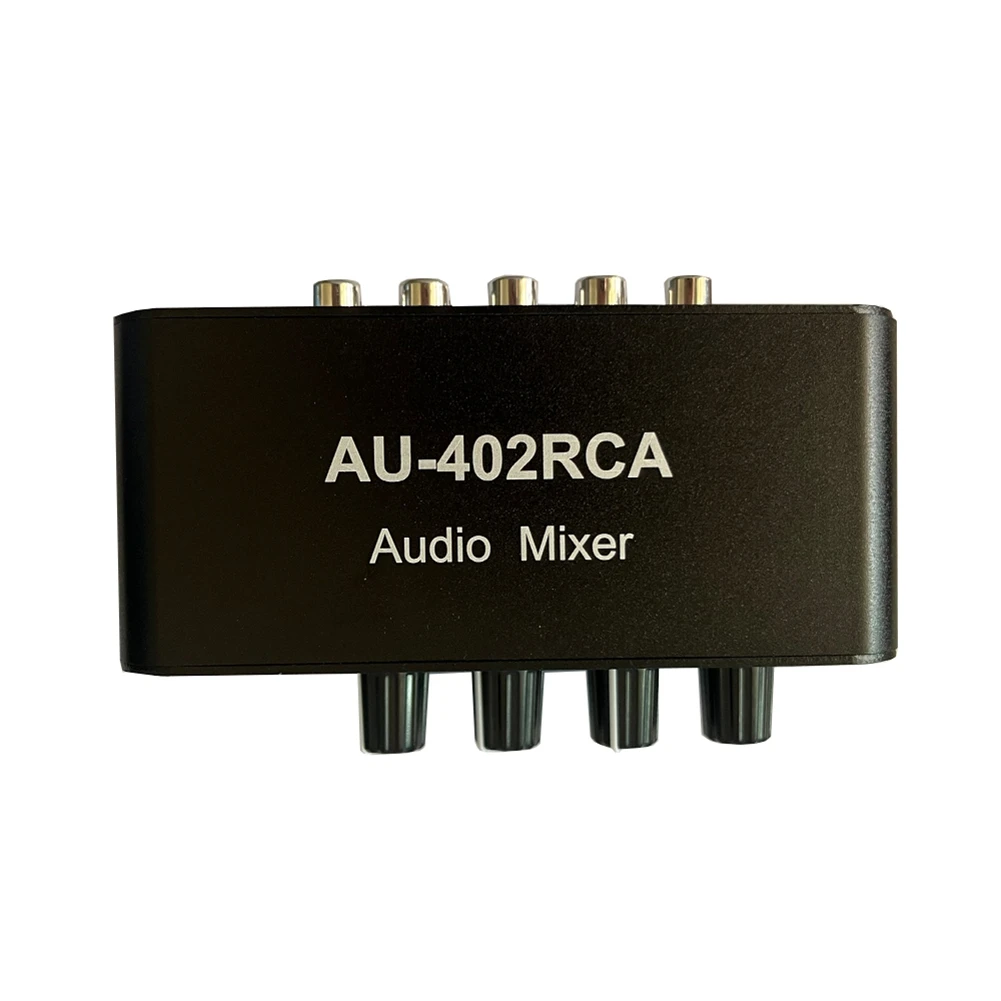

AU-402RCA Stereo Audio смешанный дистрибьютор сигнала переключатель 4 в 2 выхода RCA регулятор громкости наушники усилитель