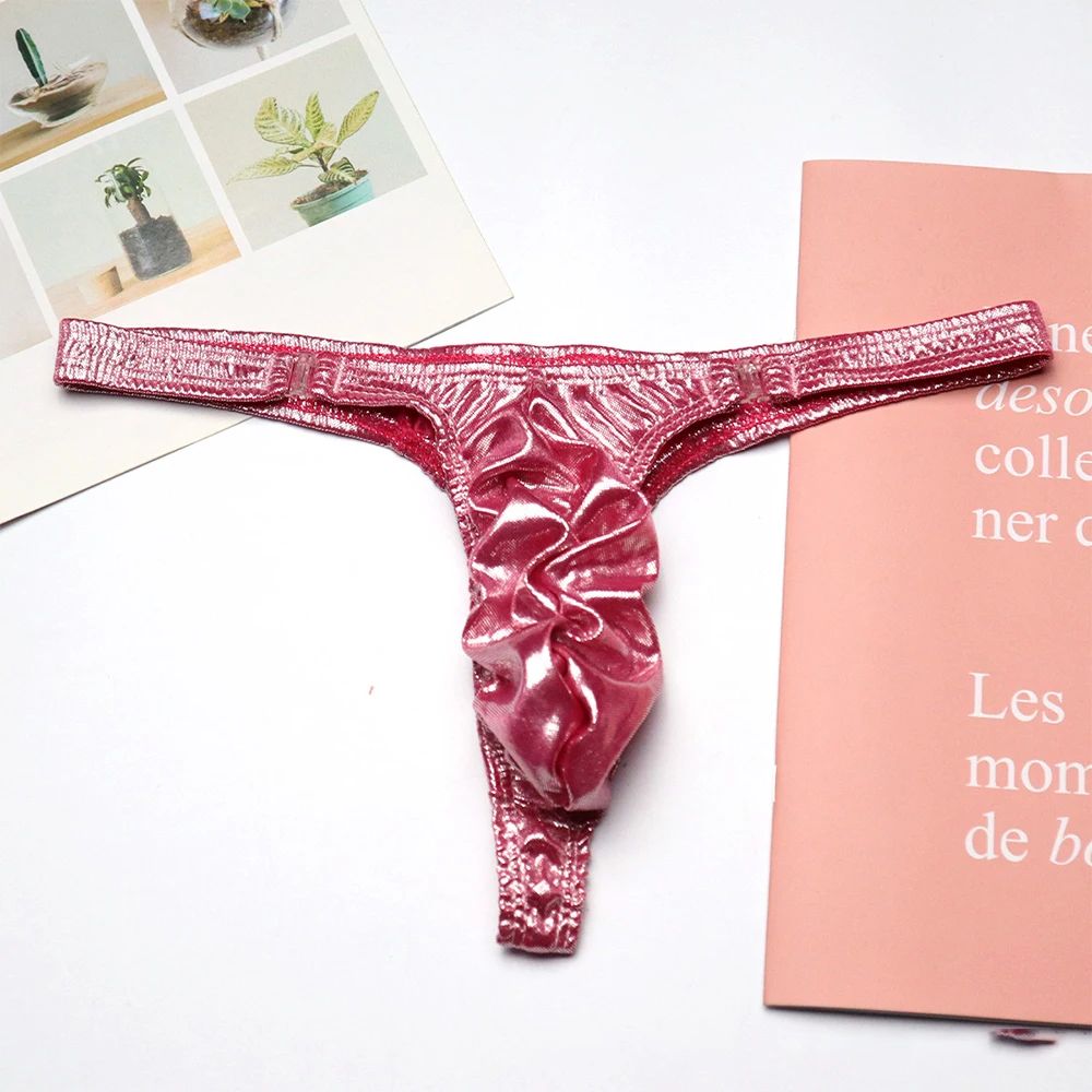 

Fashion Hot Mens Thong Briefs Sexy Stretchy T-Pants Trunks Underpants Underwear Lingerie Panties Patent Leather