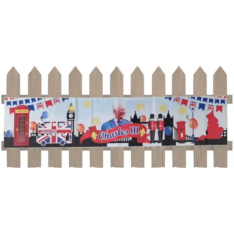 

King Charles Coronation Banner British Patriotic Royal Celebration 2023 British King Coronation Party Unique Decoration Banner