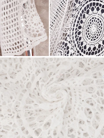 EDOLYNSA белая кружевное парео из полиэстера