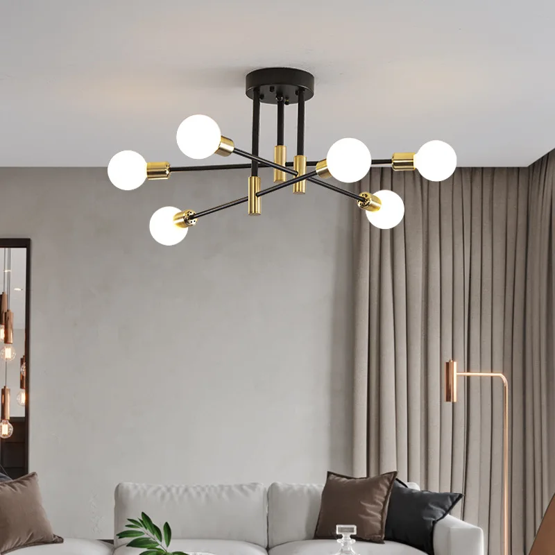 $36.96 Modern Chandelier LED Ceiling Lamp For Living Dining Room Bedroom Kitchen Black Gold Ceiling Light Nordic Home Decor Fixture