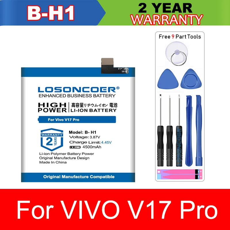 Аккумулятор LOSONCOER 4500-5500 мАч для телефона VIVO NEX 3 3S NEX3 Φ V1924A V1924T 1913 /V17 Pro /IQOO Neo Z1 -