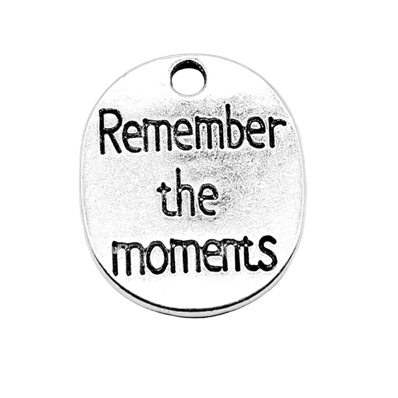 

Fashion 10pcs Vintage Remember Moments Alloy Message Tag Charms 18*22mm AAC091