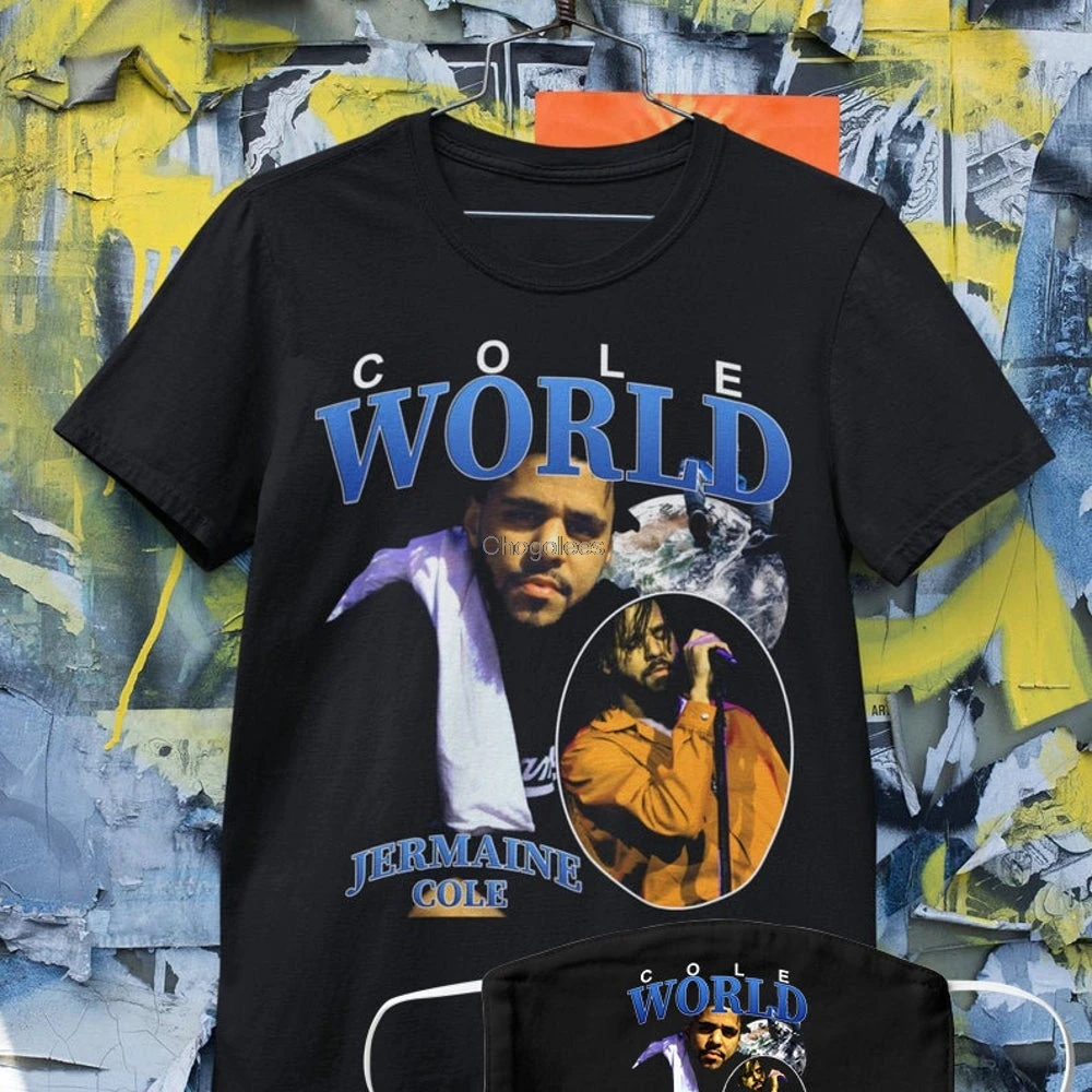 Винтажная Футболка с принтом Коула футболка J. Cole World в стиле хип-хоп рэп |