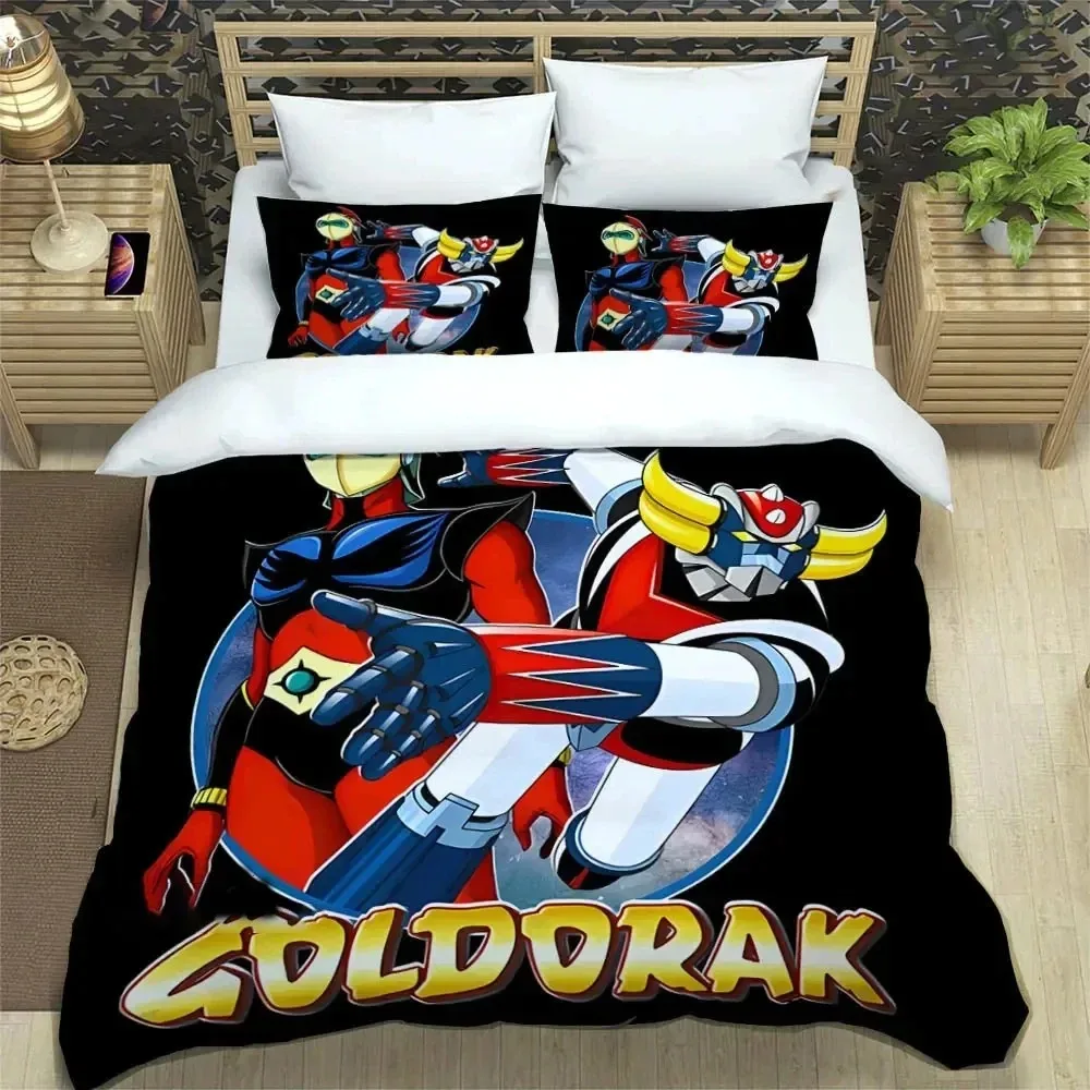 UFO ROBO GRENDIZER GOLDORAK Bedding Set Duvet Cover Bed Quilt Pillowcase Comforter king Queen Size Boys Adult