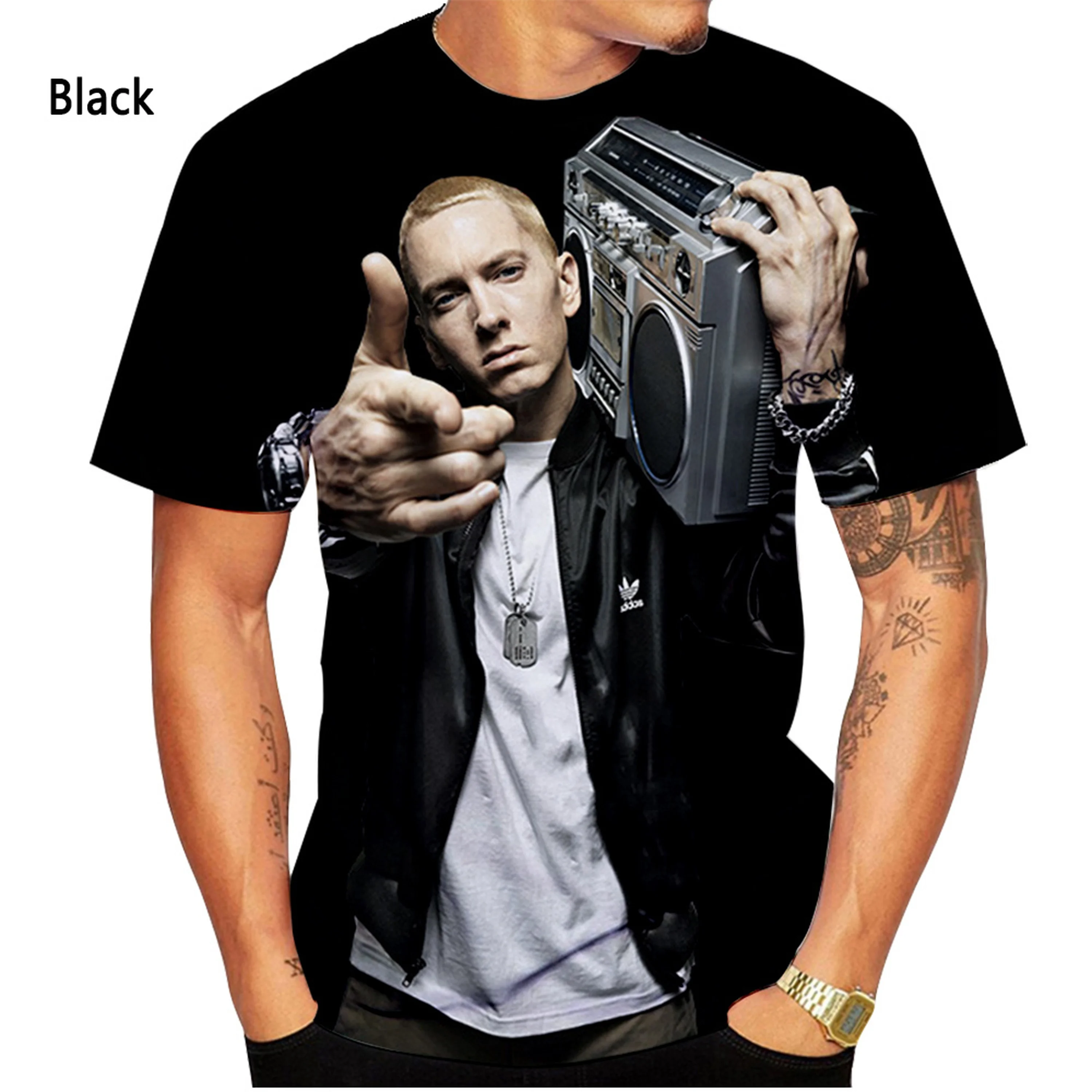 

Fashion Rap Star E-Eminem 3D Printed T-shirt Men's and Women's Summer Casual Short-sleeved T-shirt Graphic T Shirts Polyester