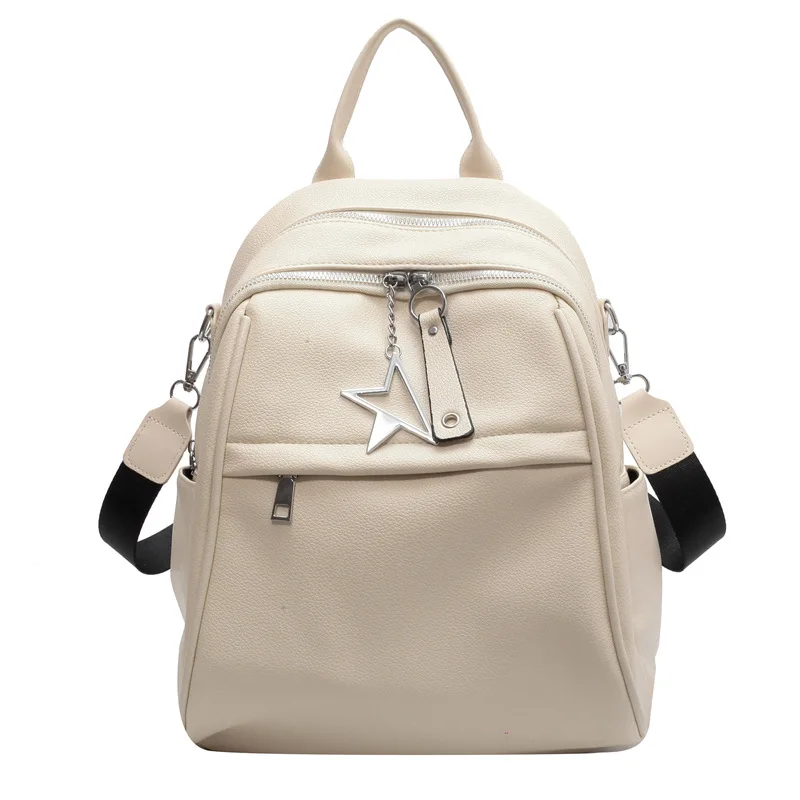

Leisure Women's Backpack Khaki Fashion Simple Schoolbag Travel Shoulder Bags Female Backpacks Ladies Large Capacity School Bag