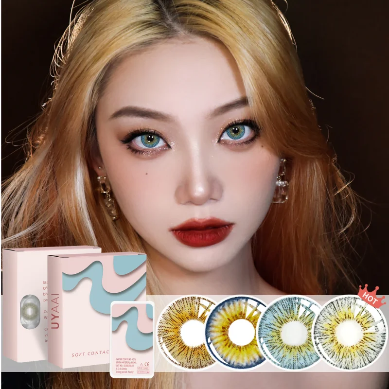 UYAAI 2Pcs/1Pair Wholesale Color Contact Lenses For Eyes Beauty Health Makeup Contact Lens Eye Cosmetic Lenses Color Lens Eyes