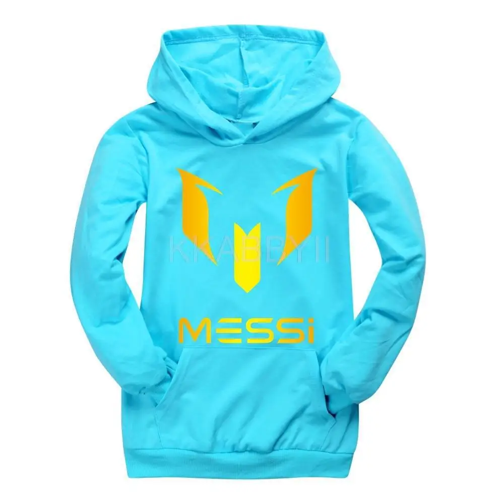 Футболка с капюшоном Месси для мальчиков детская одежда осенняя Детские топы
