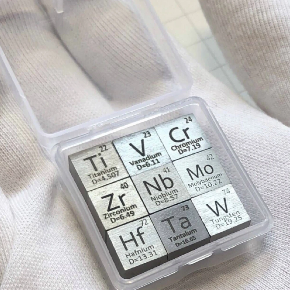 

Металлический элемент кубический гафний Титан ванадий хром ниобий молибден тантал Вольфрам украшение подарок коллекция