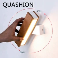 New Rotatable Wall Lamp Nordic Solid Wood LED Wall Light Simple Bedside Study Reading Adjustable Lighting Home Decor Lamps бра