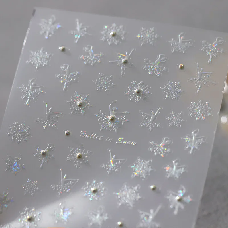 

Зимние Снежинки тема балерина девушка высокое качество наклейки для ногтей с бисером дизайн ногтей переводка дизайн Маникюрный Инструмент