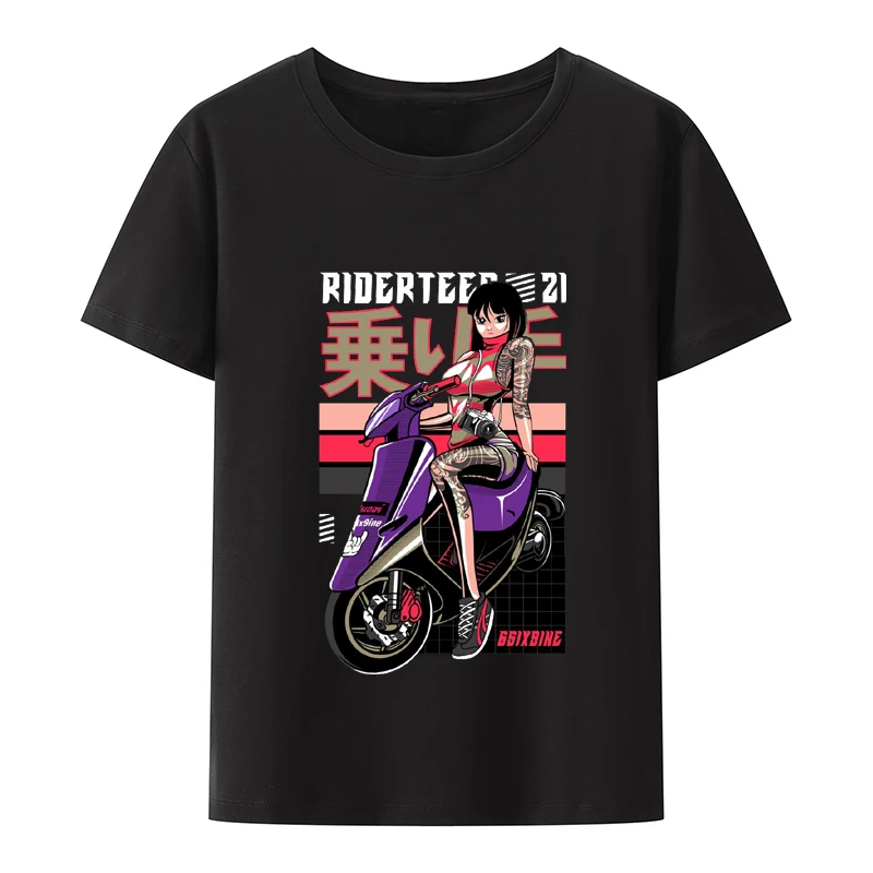 

Футболка мужская с рисунком, мотоциклетная тенниска в стиле аниме, повседневная майка с графическим принтом, уличная одежда, Япония