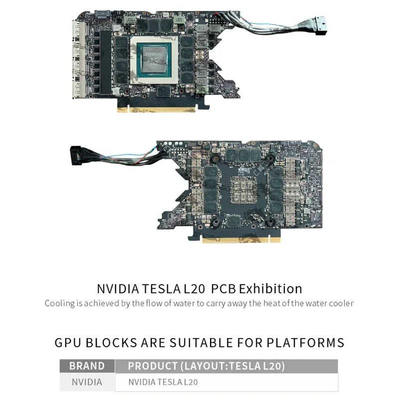 Фото Блок графического процессора Bykski N-TESLA-L20-X для видеокарты NVIDIA TESLA L20, водяное охлаждение/хромированный процесс из красной меди №5
