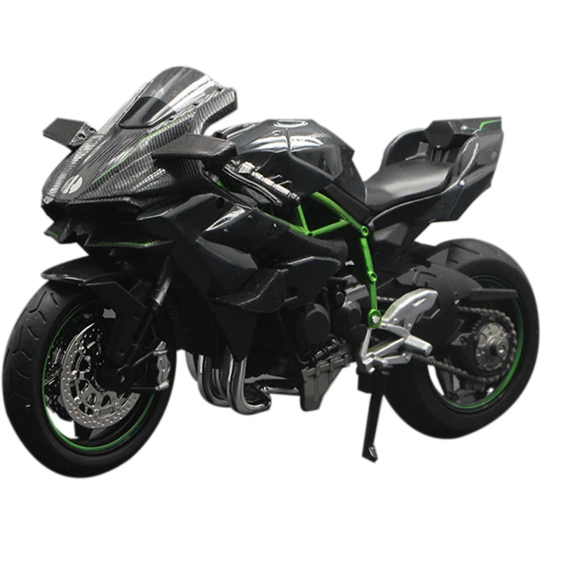 

1:12 H2 R Motorcycle Diecast Alloy Model Toy Black Ninja H2R Motorbike Detachable Collection