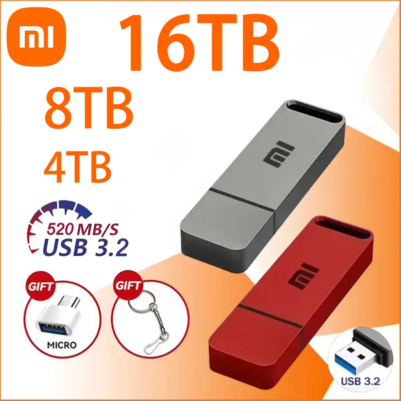 Флэш-накопитель Xiaomi 16 Тб usb Высокоскоростной металлический Type C U Flash SSD