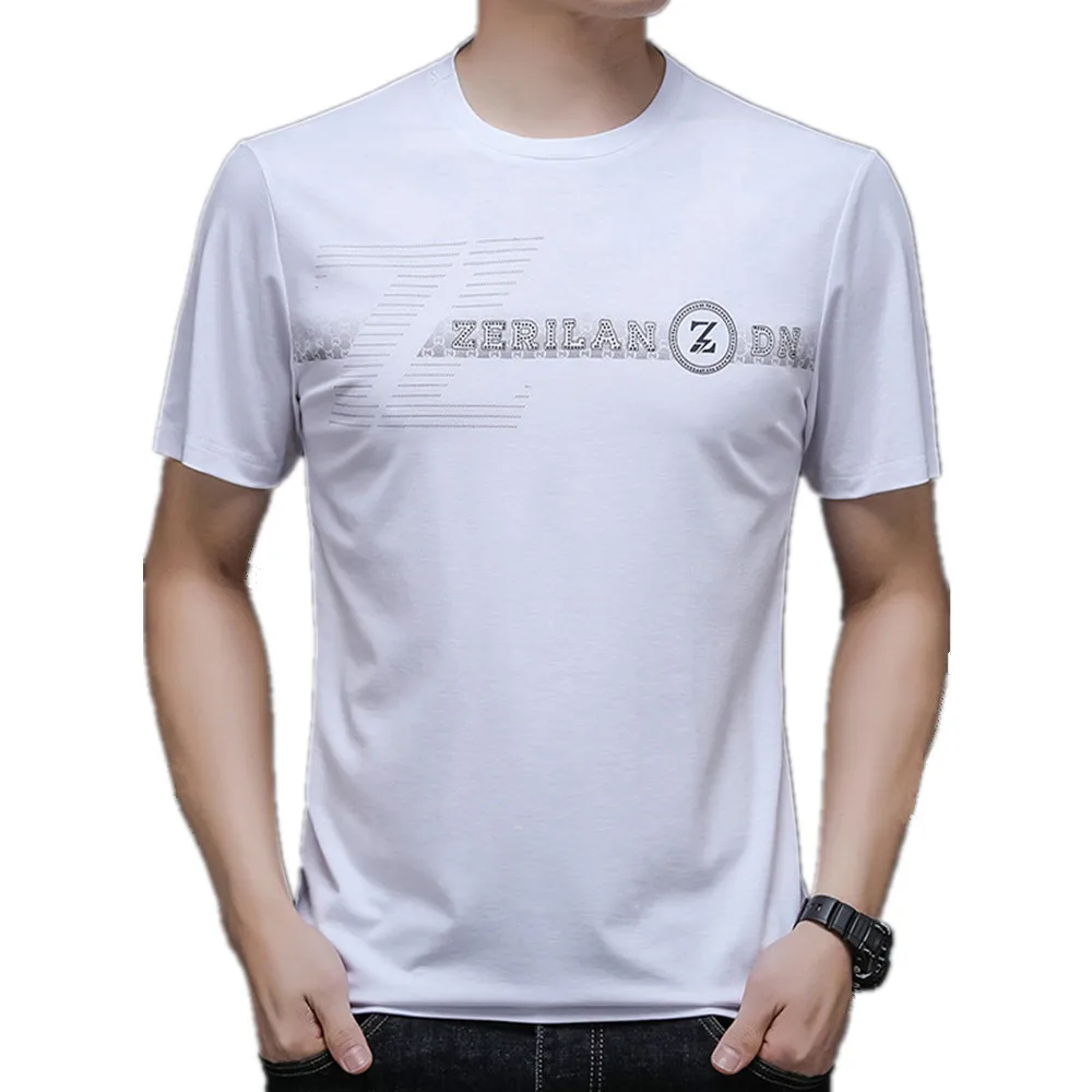 

Summer Men's Round Neck Short Sleeve T-Shirt New Ice Silk Half Sleeve Top Loose Thin Bottoming Shirt