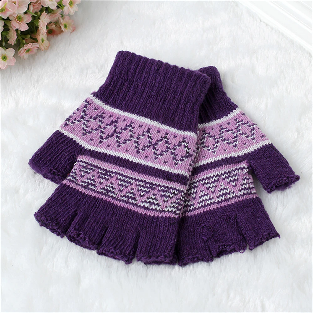 

Ms han edition knitting warm winter gloves wool gloves typing half refers to couples students write gloves JT-35