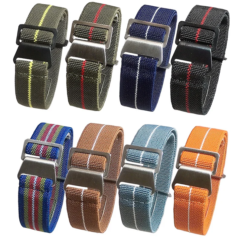 Elastic Nylon Watchband for Samsung Galaxy 3 41 45mm Watch Strap for Amazfit  Troops Parachute Backpack Bracelet 20mm 22mm