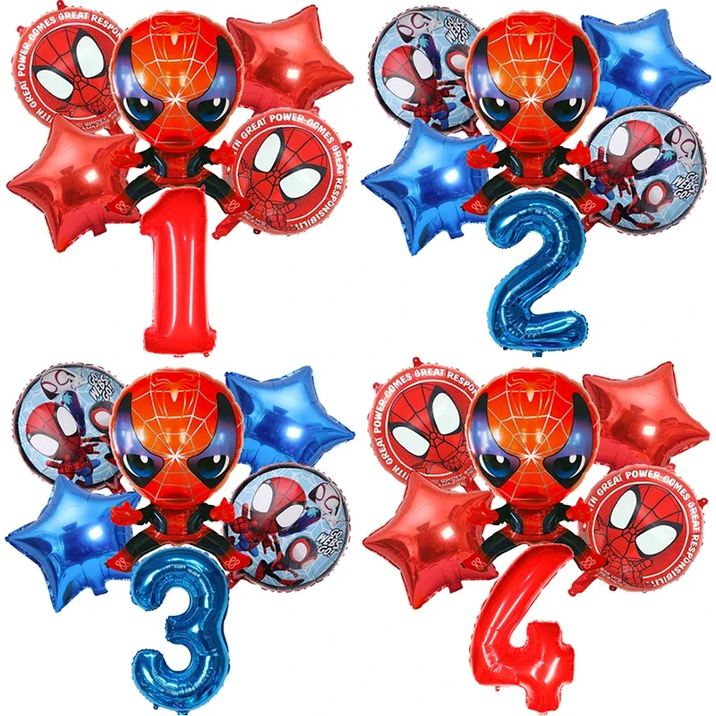Набор воздушных шаров из фольги Человек-паук 6 шт.