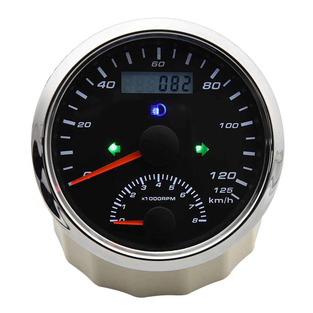 Новый водонепроницаемый 85 мм GPS Спидометр 125/200 км/ч (миль/ч) с 0-8000 об/мин Тахометр
