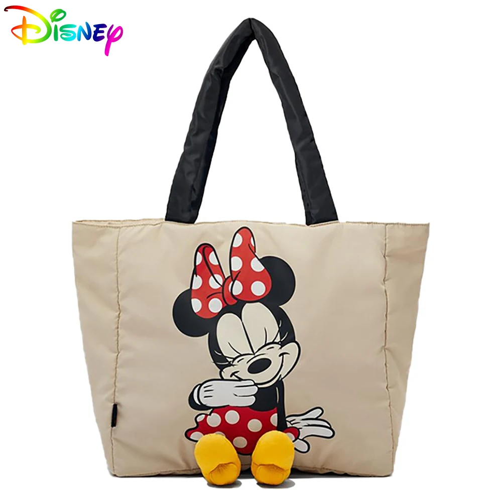 

Disney Girl's Shoulder Bags For Women Cartoon Minnie Pattern Young Ladies Handbag Female Multifunction Cute Shoulder Package New