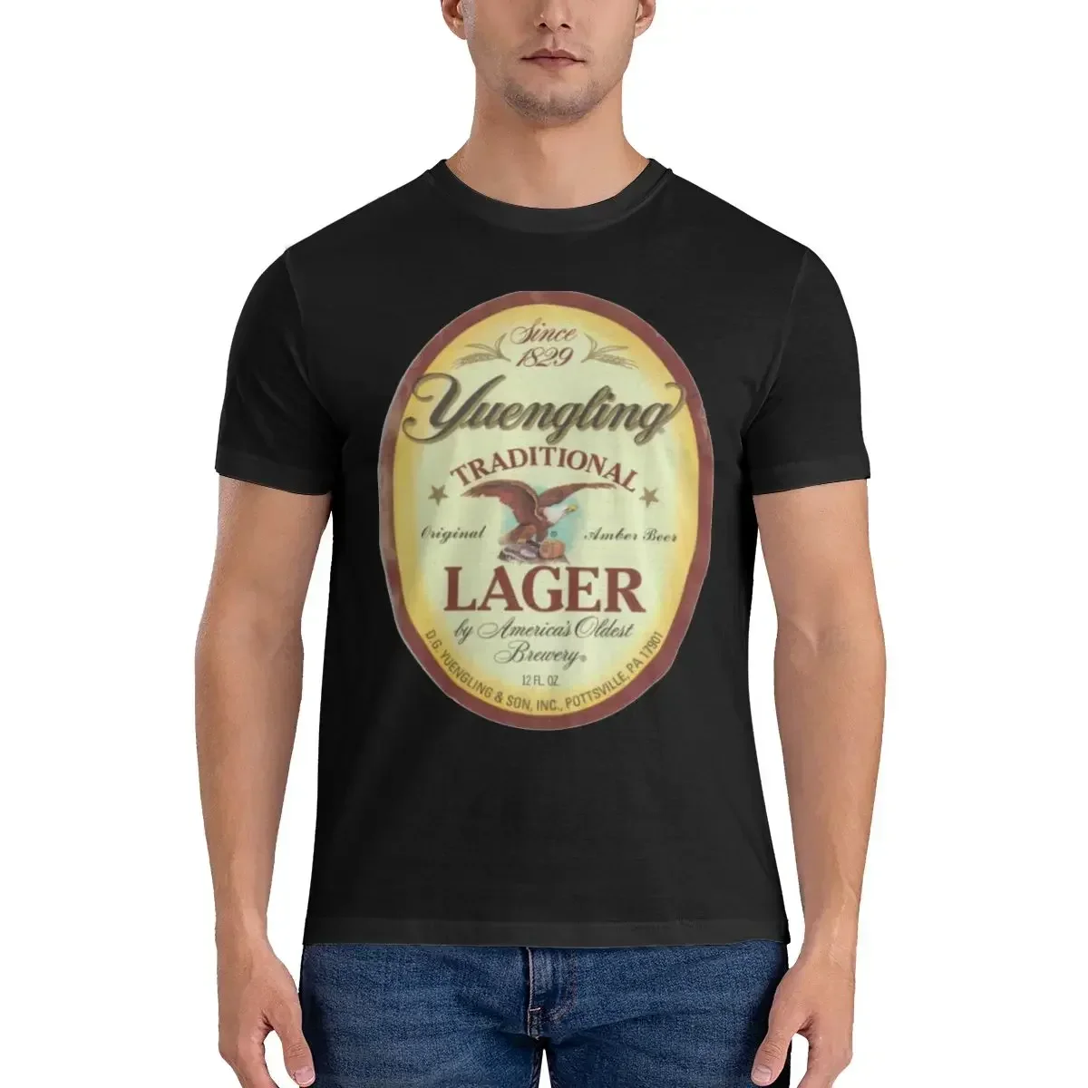 Мужская классическая хлопковая футболка унисекс Yuengling для мужчин и женщин