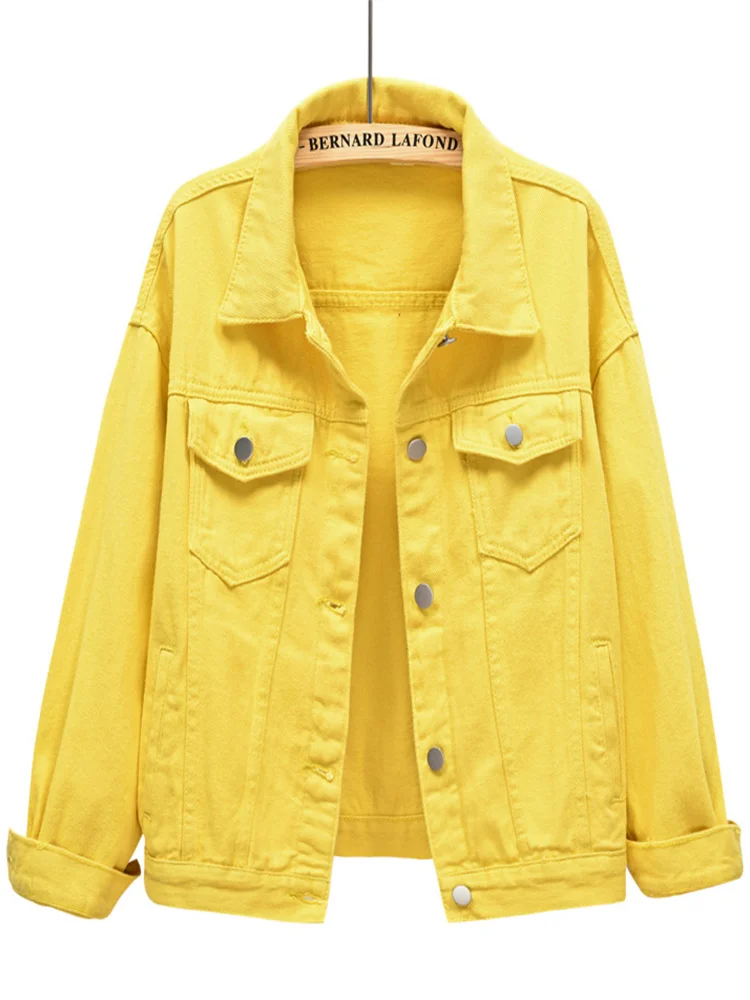 

Color Cowboy Coat Women's Short Loose Casual Coat Spring and Autumn Pink Cowboy Coat Jacket Women Korean Coats Women Jackets
