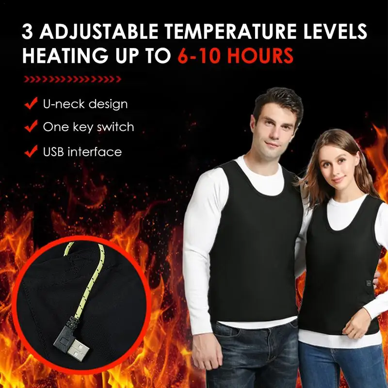 Winter Electric USB Heated Jacket Women Men Warm Vest Electric Heated Waistcoat For Camping Cycling Thermal Clothing