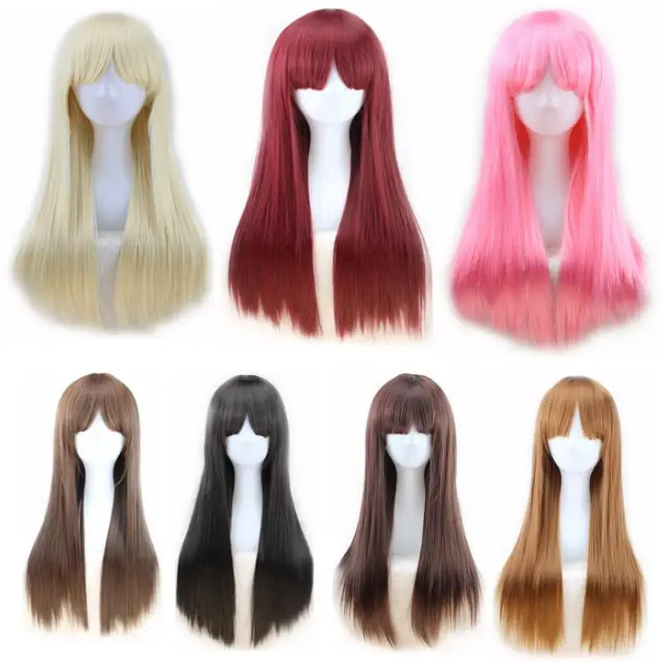 

Женский длинный прямой парик 8 видов цветов Descendants 2 Mal, розовато-фиолетовый парик для косплея, термостойкие волосы, парики для косплея