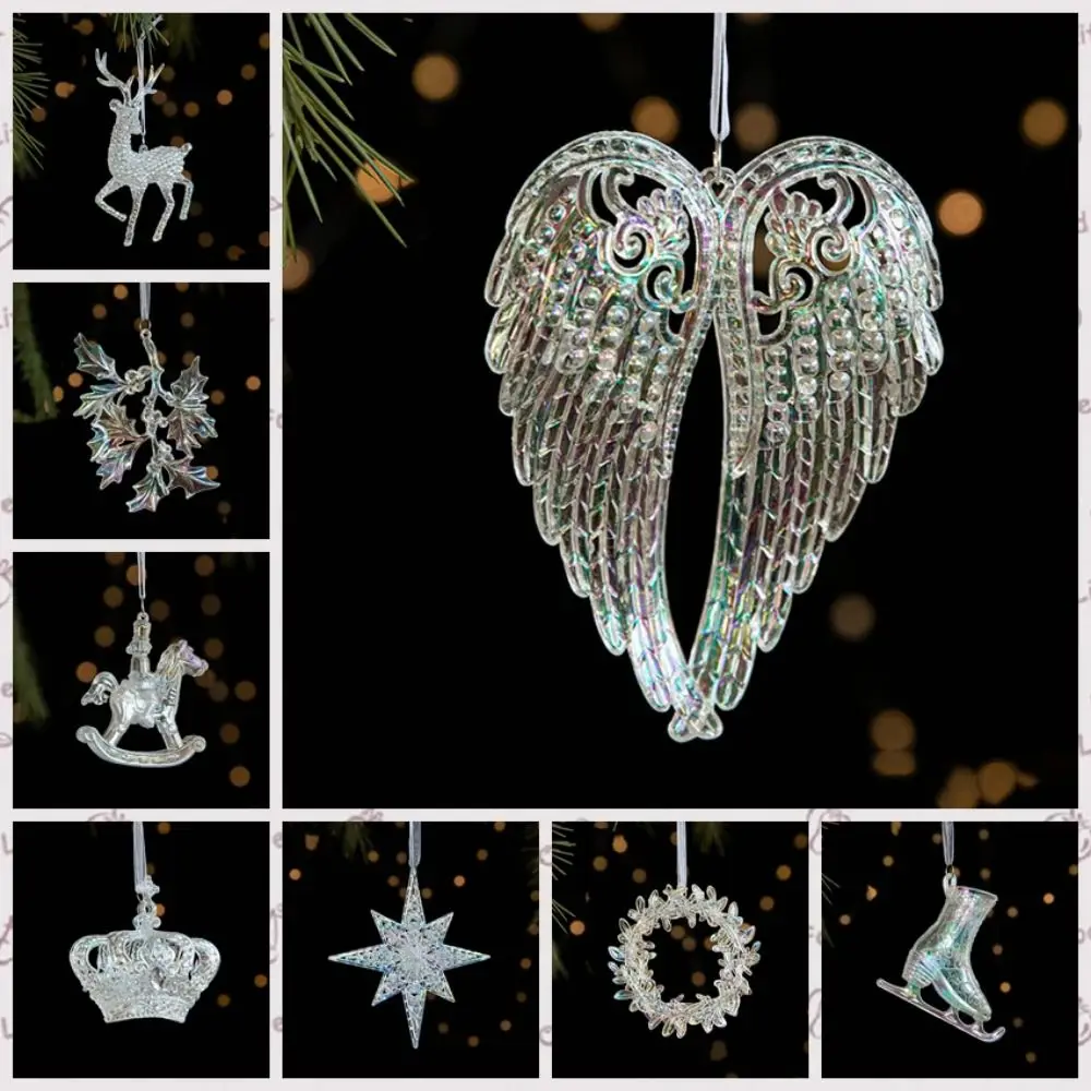 Лось/корона/конфеты/крыло Рождественская елка акриловая подвеска Красочная