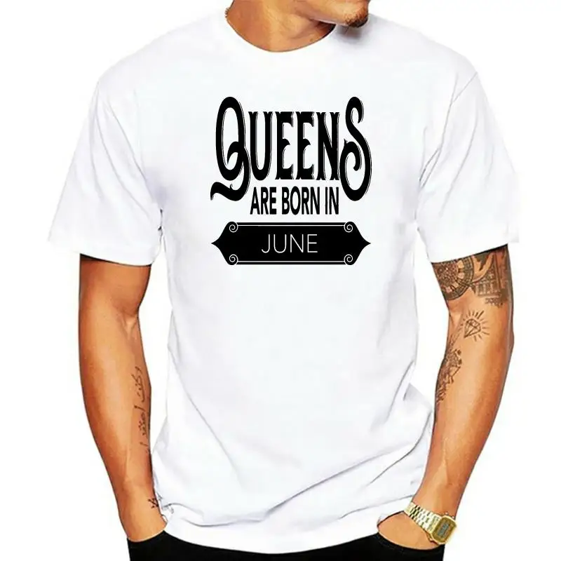 

QUEENS ARE BORN IN JUNE BIRTHDAY MONTH LOVE ROYAL Womens White T-Shirt(1)