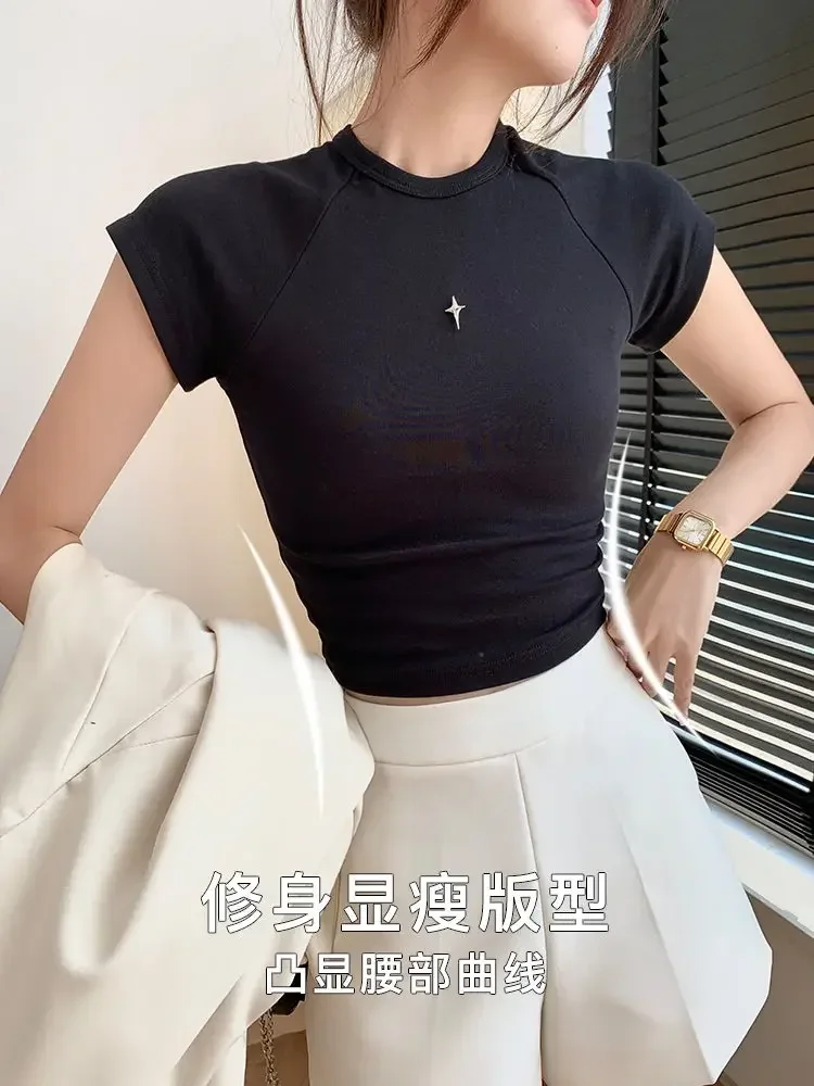 FGBVC 2023 летняя дышащая футболка из чистого хлопка с круглым вырезом и короткими