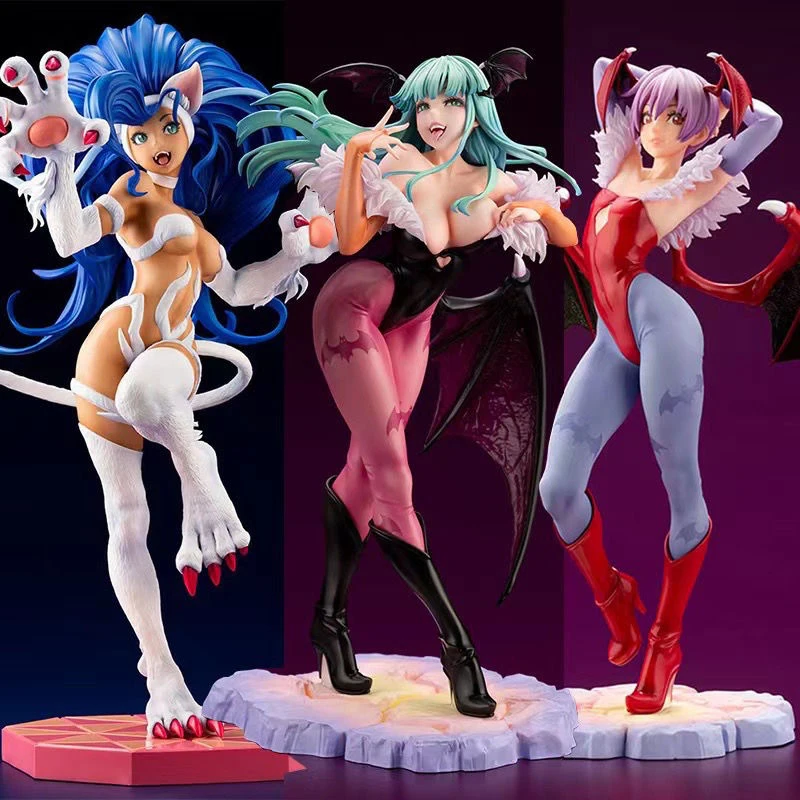 

26cm Anime Action Figures Sexy Girl Darkstalkers Bishoujo Felicia/Lilith Figurine Statue Morrigan Aensland Model Doll Toys gift