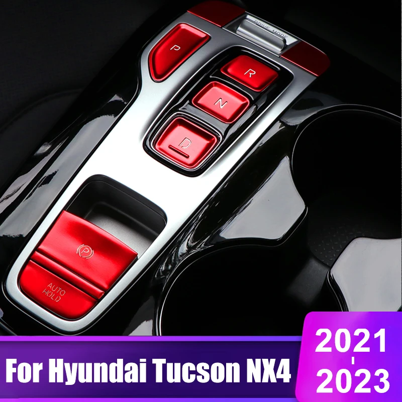 For Hyundai Tucson NX4 2021 2022 2023 Hybrid N Line Car Handbrake Parking Brake P Button Switch Cover Trim Sticker Accessories