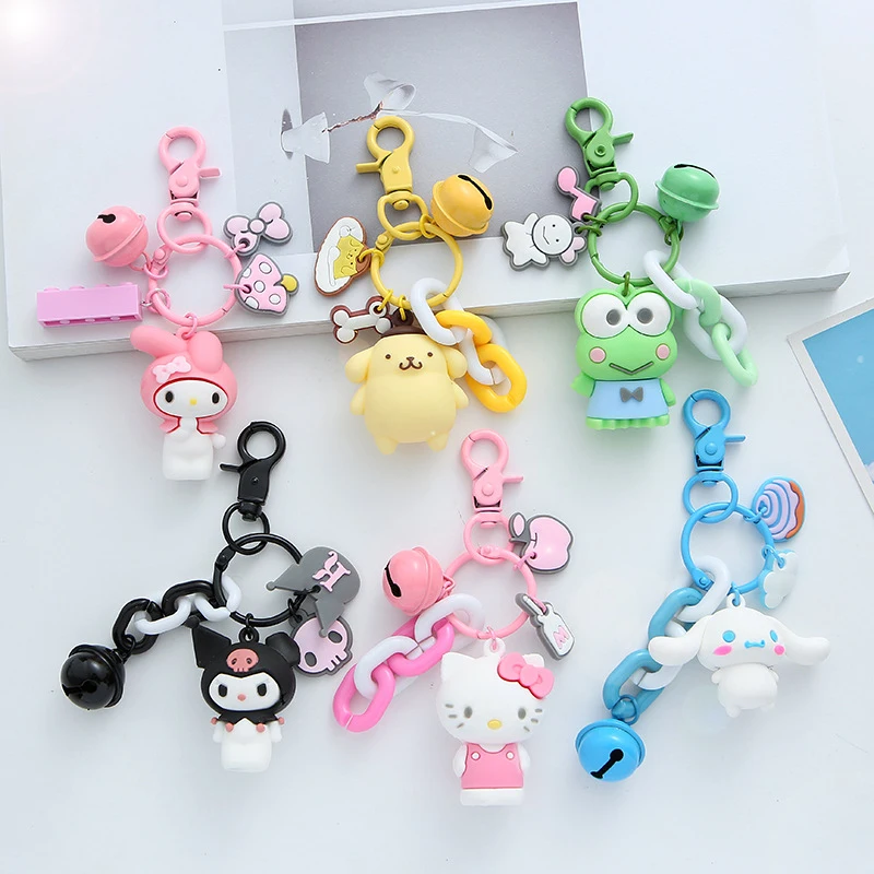 

Kawaii Sanrioed Hellocakt Kuromi Cinnamoroll My Melody Anime Couple Bag Keychain Pendant Toy Cartoon Key Buckle Jewelry Gifts