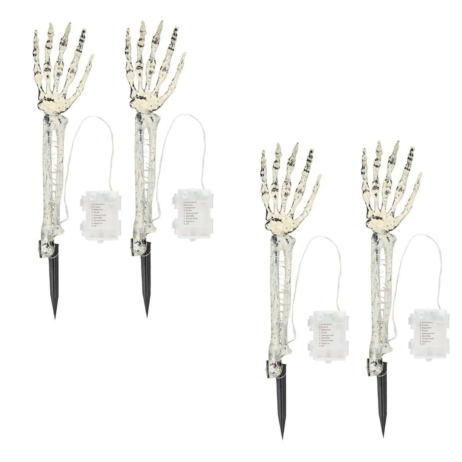 

2Pcs Skeleton Hand Stakes Light Lawn Lamp for Outdoor Indoor Holiday