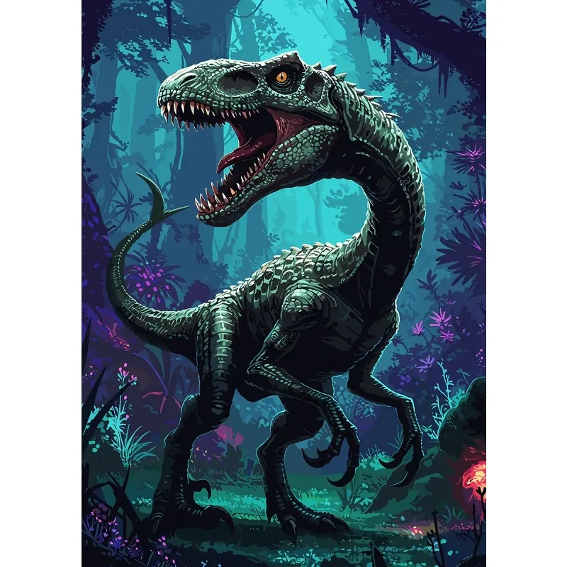 

Картина "Мир Юрского периода", динозавры, печать на холсте