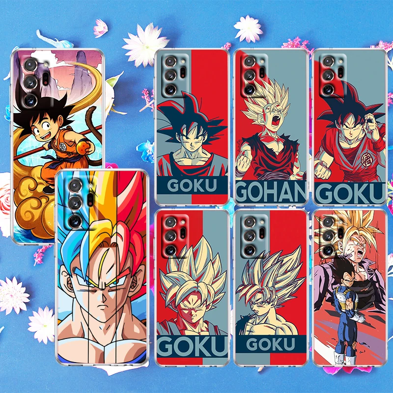 

Dragon Ball Small Goku For Samsung Note 20 Ultra 10 Lite Plus 9 8 M52 M62 M32 F23 F22 M31 S M21 2021 Transparent Phone Case