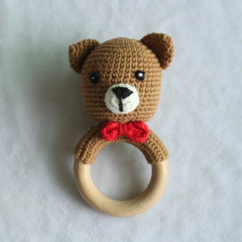 

Baby Pacifier Clip Chain Teething Bracelet Crochet Bear Soother Toy Infants Rattle Teether Newborn Dummy Holder Shower A2UB