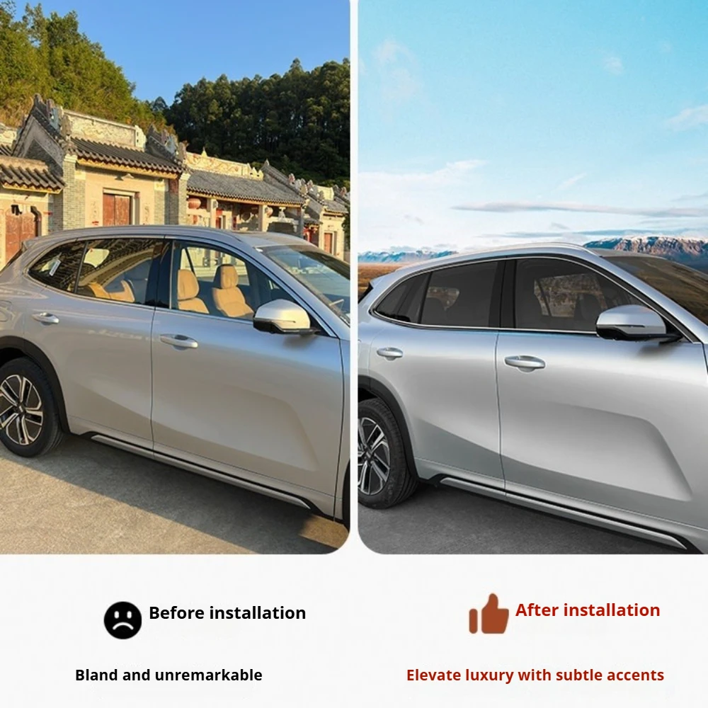 Фото Декоративная накладка на окно Geely Galaxy Starship7 EM-i, черная, внешние модифицированные детали №3